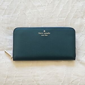 Kate Spade Frannie Large Continental Zippered Wallet Green